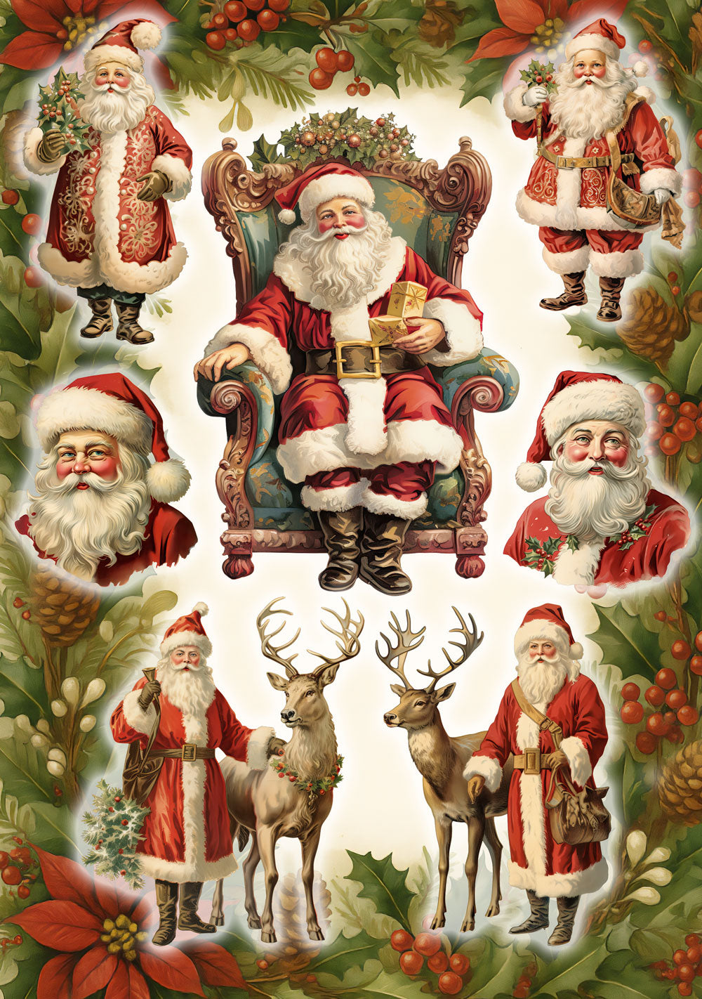 Victorian Santas Rice Paper