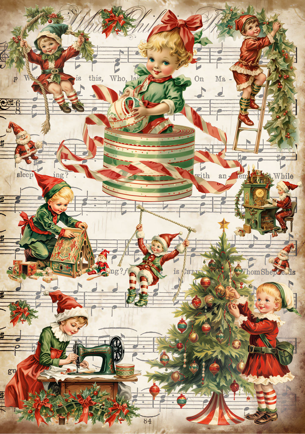 Vintage Elves Rice Paper