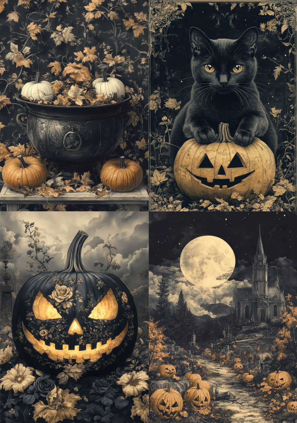 Midnight Pumpkins Rice Paper