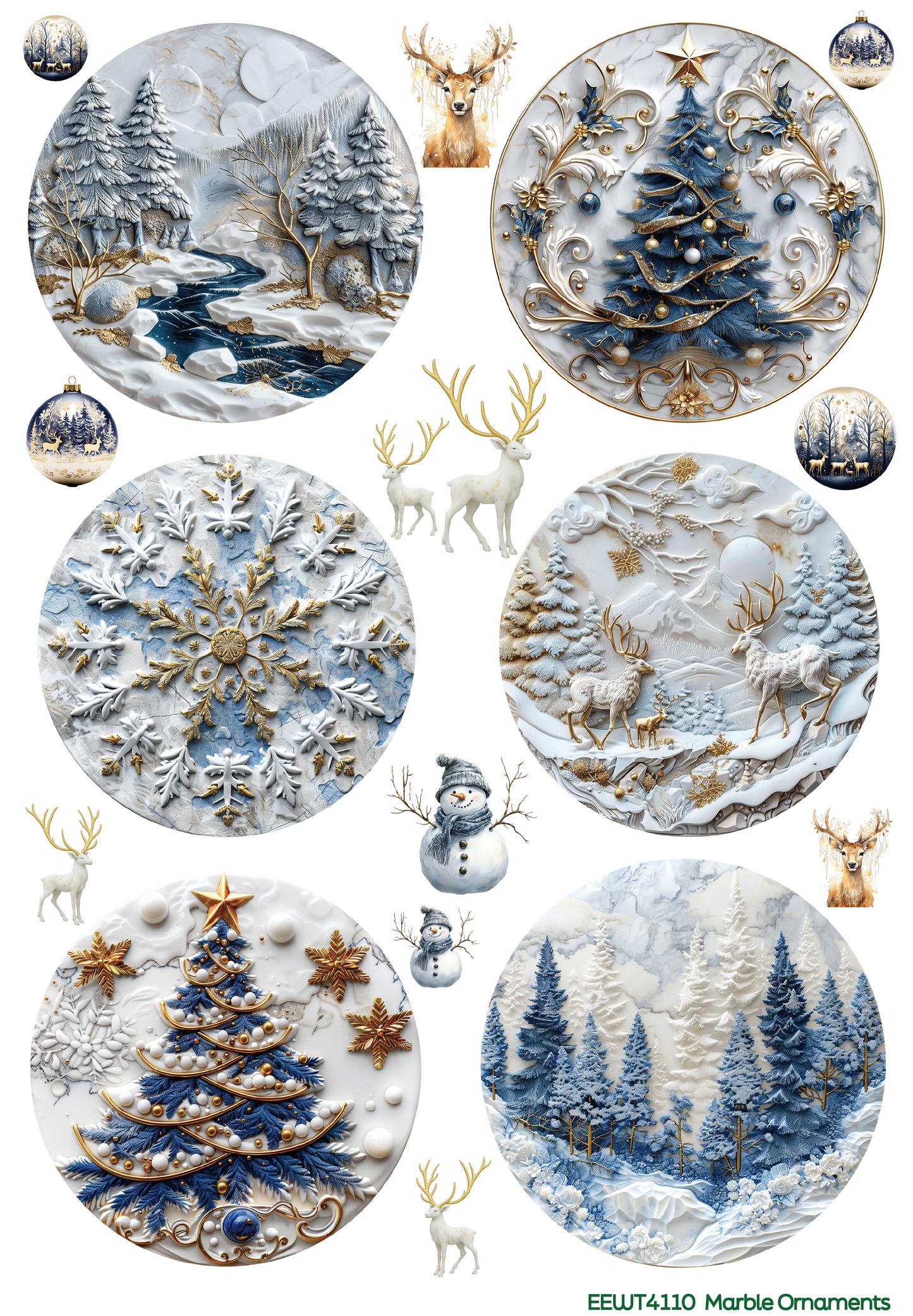 Marble Ornaments - Wet Transfer