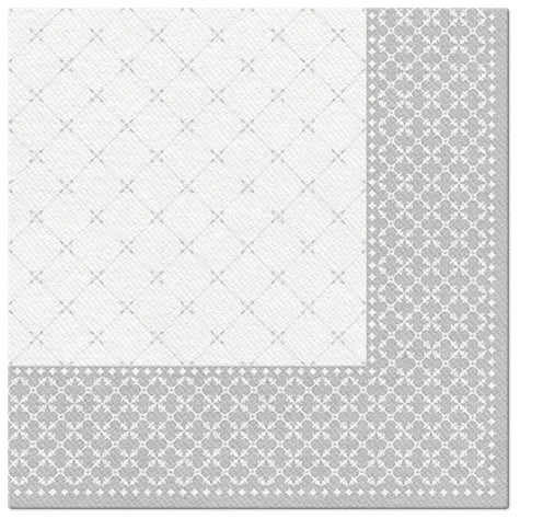 Subtle Grid Silver Dinner Napkins