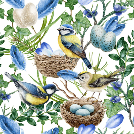 Blue Bird Nest Cocktail Napkins