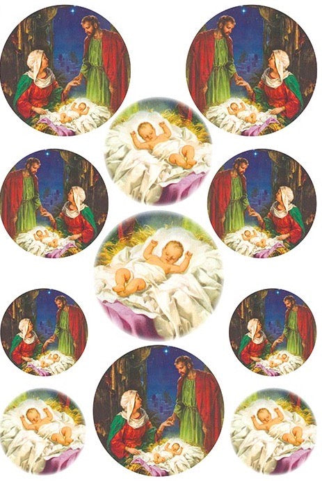 Nativity Ornaments Rice Paper