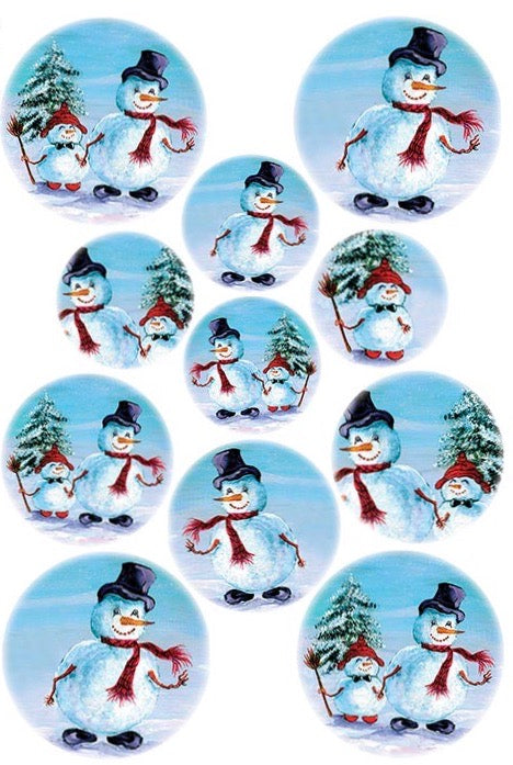 Snowmen Ornaments Rice Paper