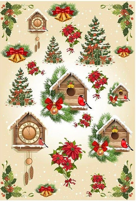 Christmas Bird House Rice Paper