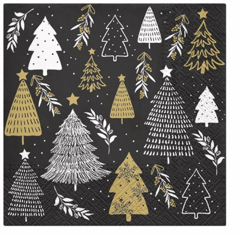 Christmas Tree Stamps Luncheon Napkins