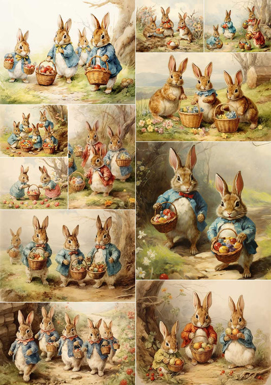 Easter Bunny Family Rice Paper