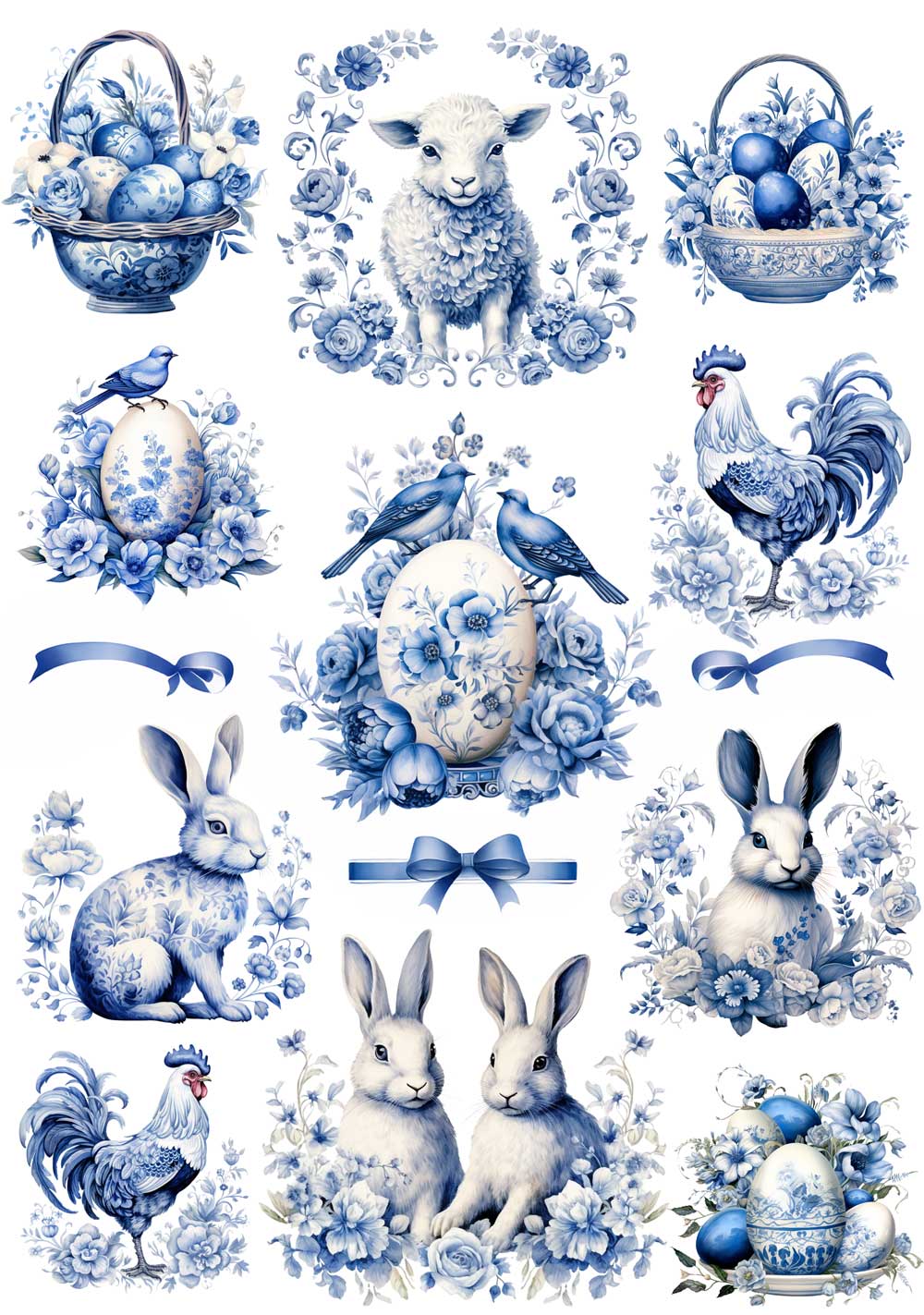 Blue Easter Rice Paper