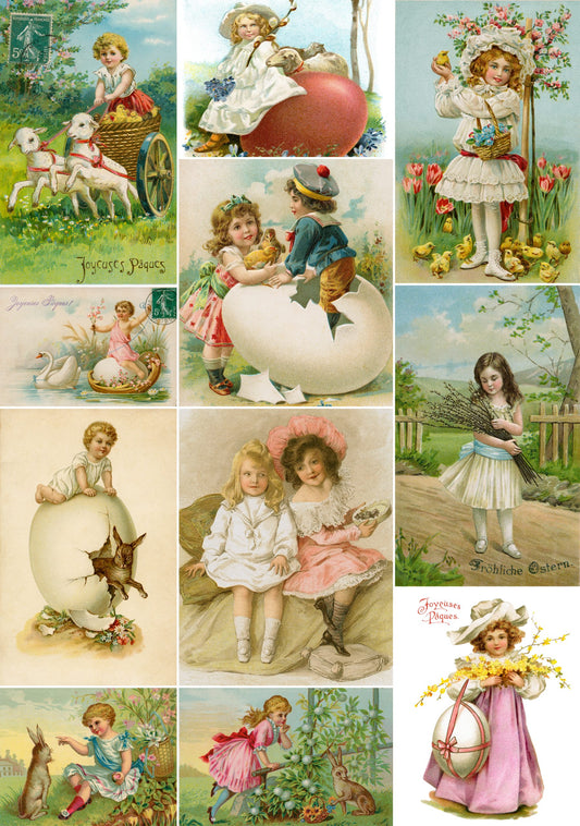 Vintage Easter Kids Rice Paper