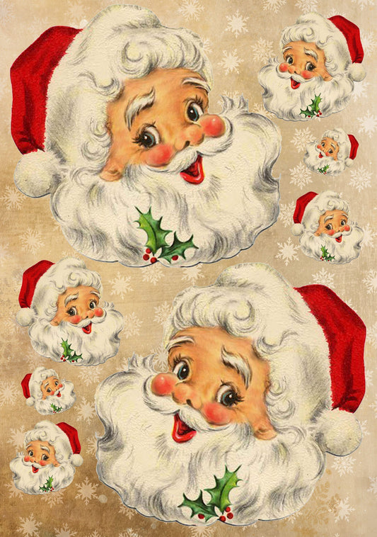 Vintage Santa Face Rice Paper