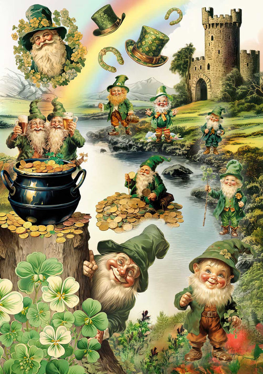 St. Patrick's Gnomes Rice Paper