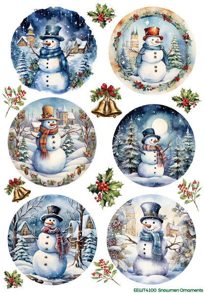 Snowmen Ornaments - Wet Transfer