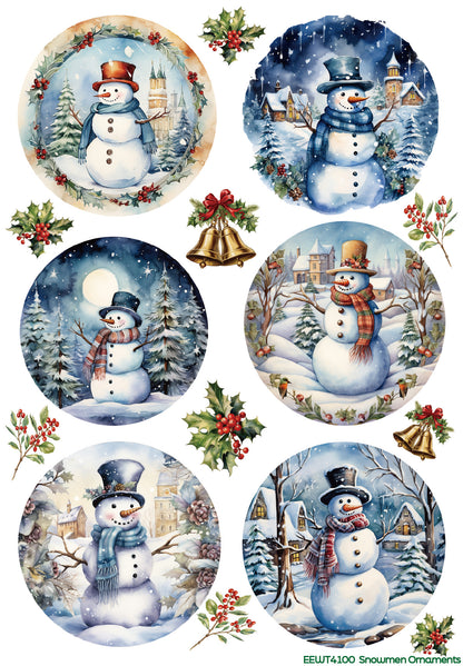 Snowmen Ornaments - Wet Transfer