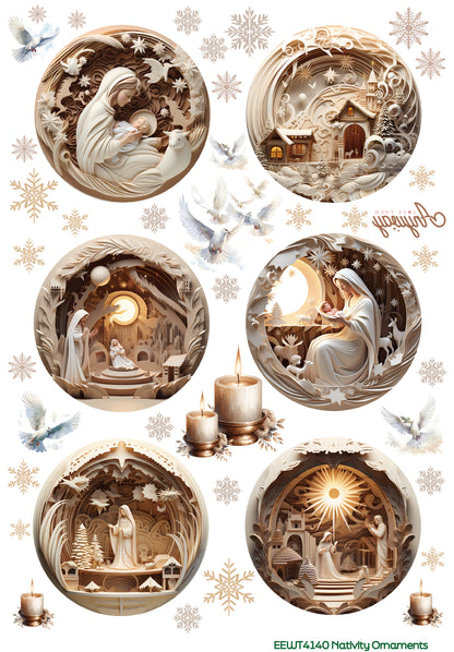 Nativity Ornaments - Wet Transfer