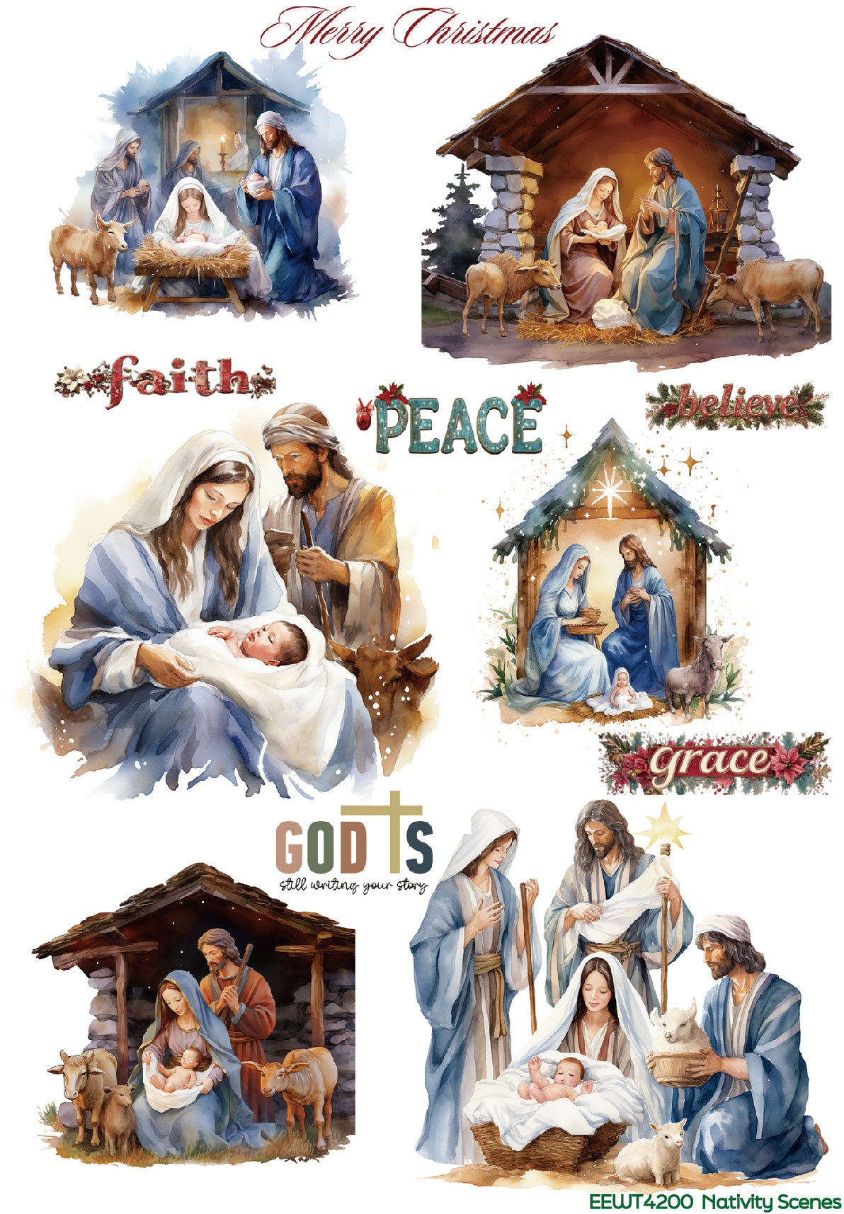 Nativity Scenes - Wet Transfer