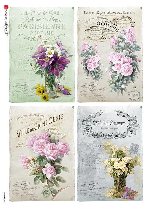 French Bouquets Rice Paper