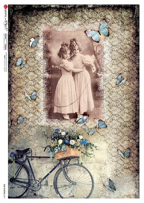 Vintage Photo with Bike Rice Paper