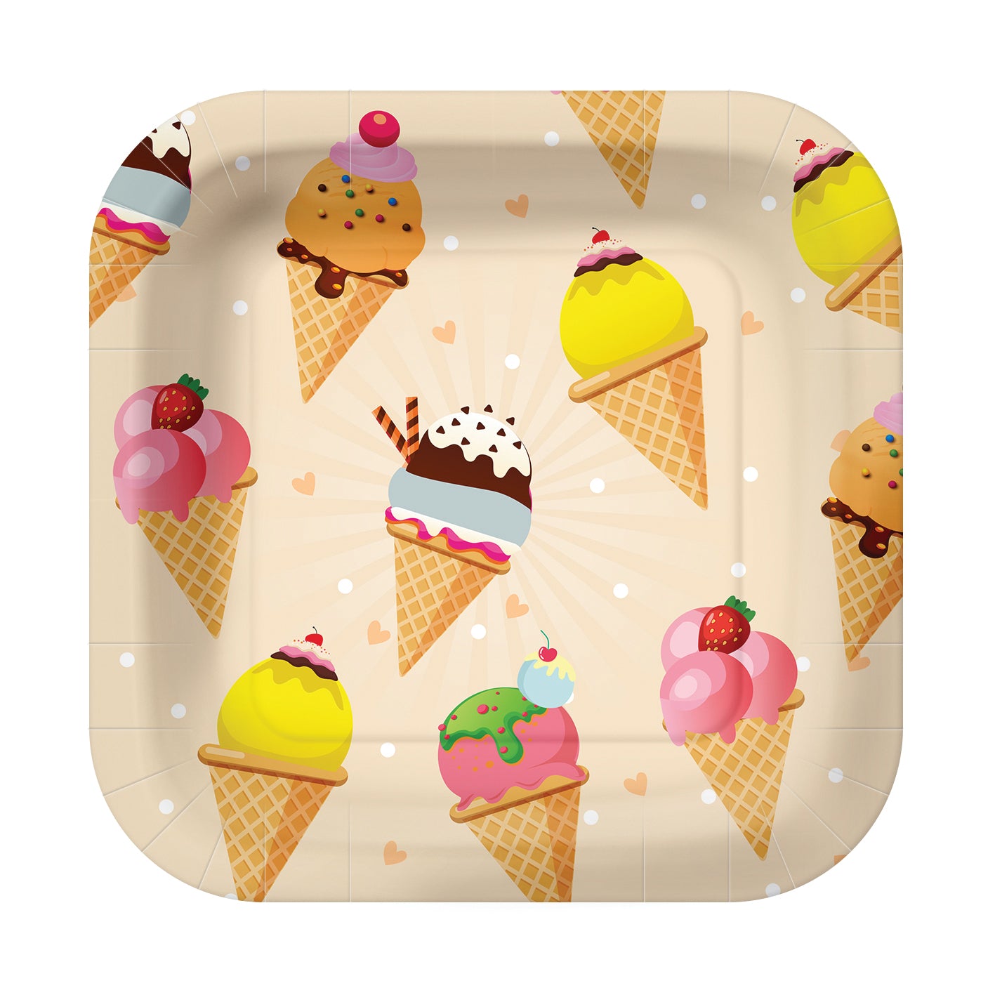 Ice Cream Square Dinner Plate