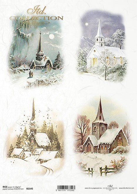 Winter Church Rice Paper