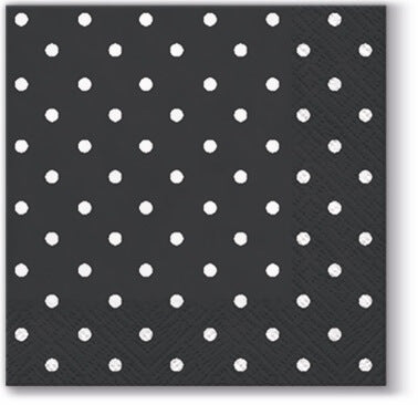 Polka Dot Black Cocktail Napkins