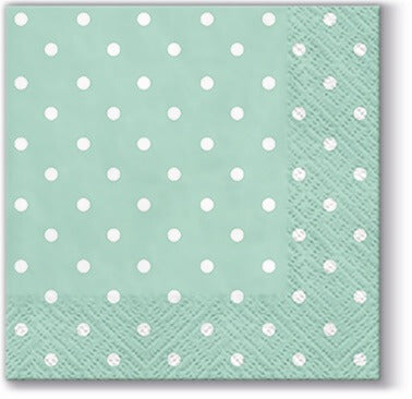 Polka Dot Mint Cocktail Napkins