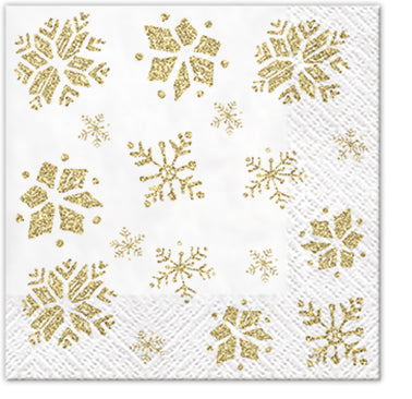 Glitter Snowflakes Cocktail Napkins