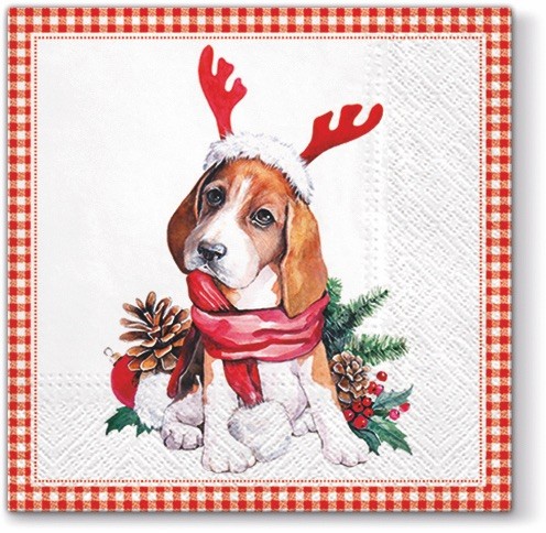 Christmas Santa Dog Luncheon Napkins