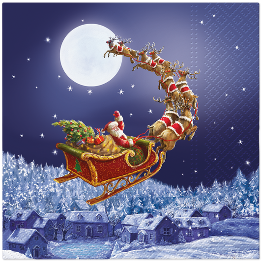 Christmas Sleigh Luncheon Napkins