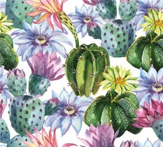 Watercolor Cactus Luncheon Napkins