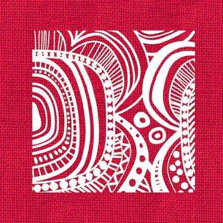 Ethnic Flower Red Luncheon Napkins