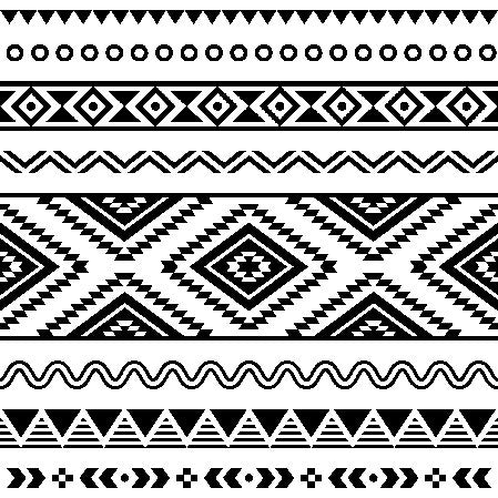 Black & White Ethnic Luncheon Napkins