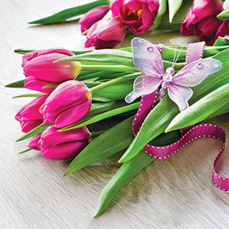 Fuchsia Tulips Luncheon Napkins