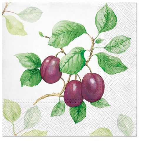 Garden Plums Luncheon Napkins