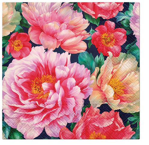 Peonies in Bloom Luncheon Napkins