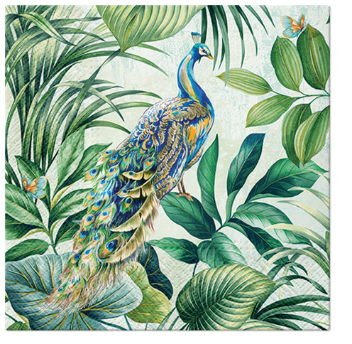 Royal Peacock Luncheon Napkins