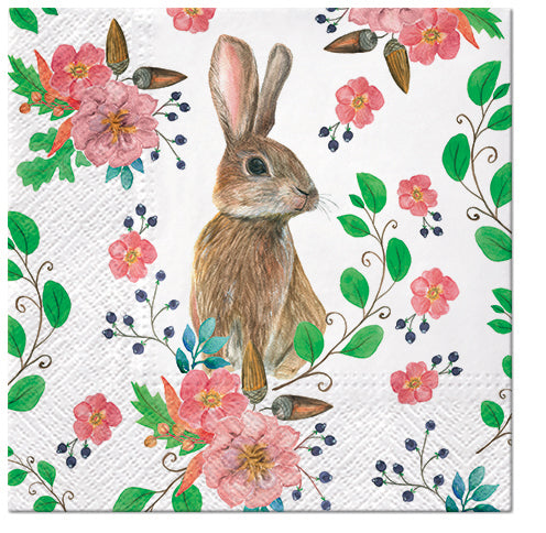 Rabbit Berries Luncheon Napkins