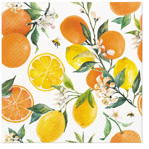 Citrus with Bees Cocktail Napkins