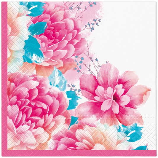 Pink Peonies Luncheon Napkins