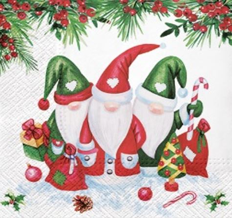 Christmas Gnomes Luncheon Napkins