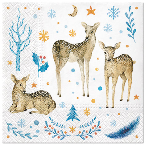 Reindeer Family Luncheon Napkins