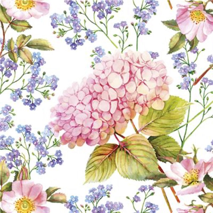 Pink Hydrangea Luncheon Napkins