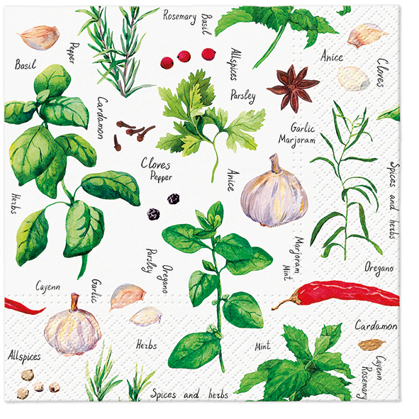 Spices And Herbs Luncheon Napkins