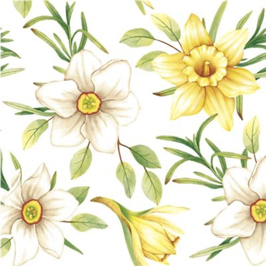 Watercolor Daffodils Cocktail Napkins