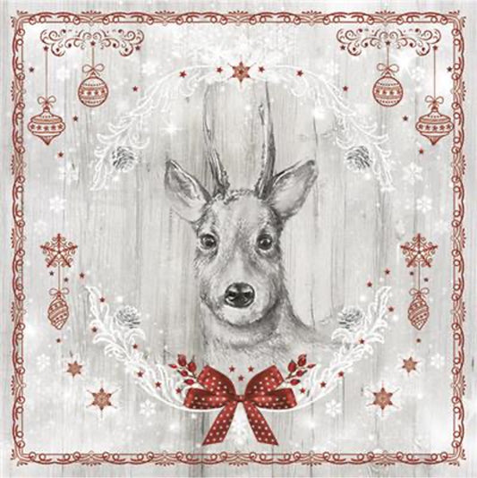 Deer on Wood Luncheon Napkins