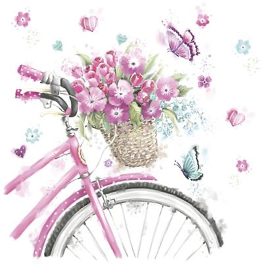 Pink Bicycle Luncheon Napkins