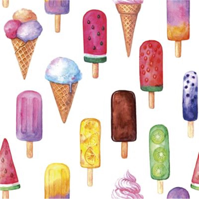 Watercolor Ice Cream Luncheon Napkins