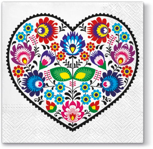 Lowicz Heart Luncheon Napkins