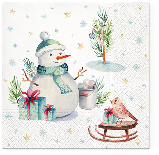 Lovely Snowman Luncheon Napkins