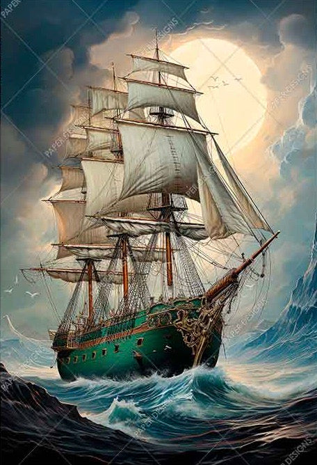 Sailing Moon Rice Paper | Decoupage Paper Suppliers – EE Wholesale