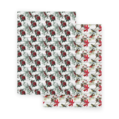 Vintage Christmas Birds Scrapbooking Paper